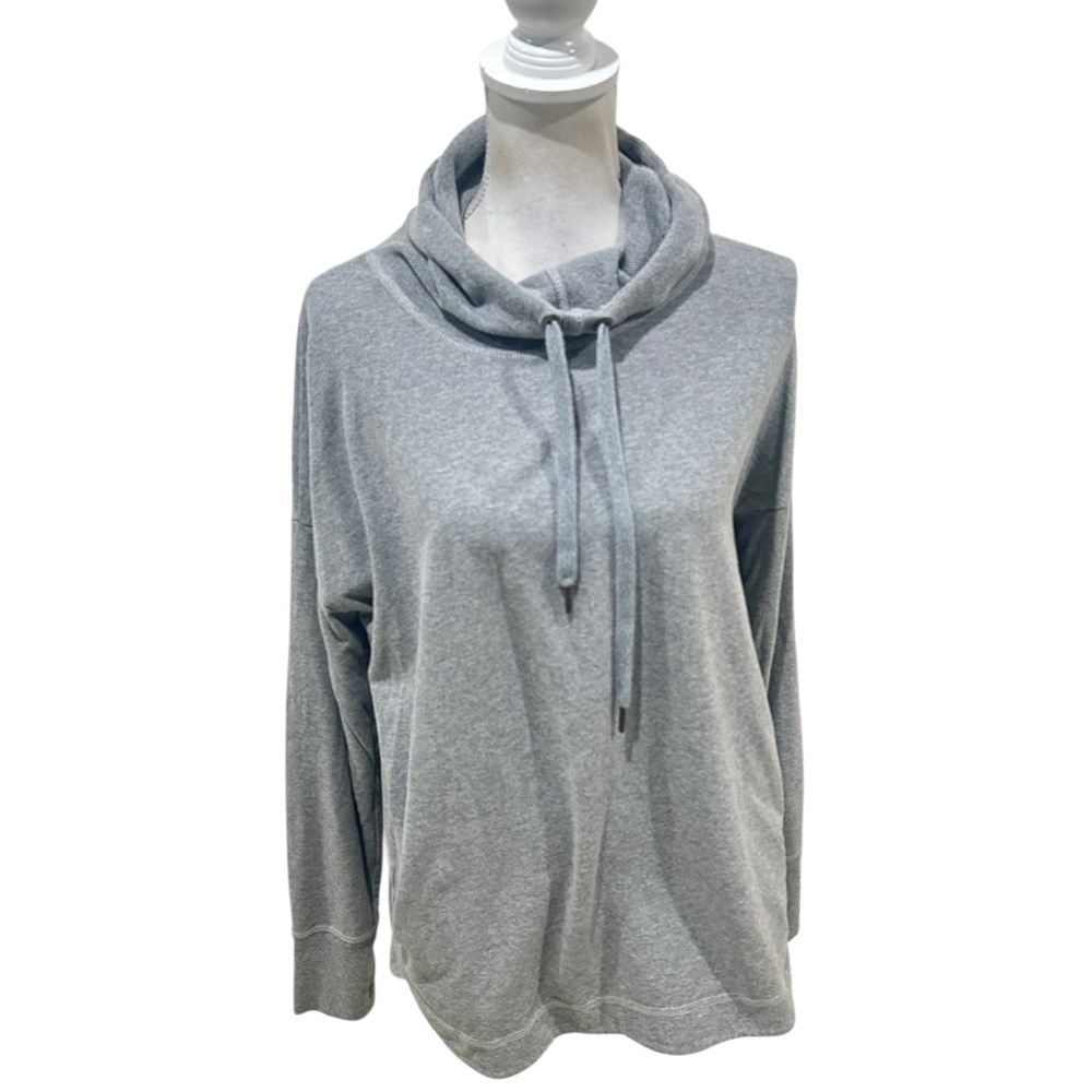 Sweaty Betty Gray Cotton blend Pullover hoodie Sweatshirt kangaroo size large